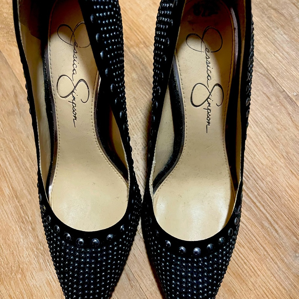 Black studded Jessica Simpson heels. Size 8.5.
